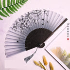 Hand Fan | Traditional Floral Design & Bamboo Ribs | 21 cm