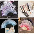 Hand Fan | Traditional Floral Design & Bamboo Ribs | 21 cm