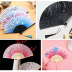Hand Fan | Traditional Floral Design & Bamboo Ribs | 21 cm