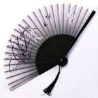 Hand Fan | Traditional Floral Design & Bamboo Ribs | 21 cm