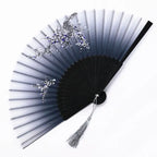 Hand Fan | Traditional Floral Design & Bamboo Ribs | 21 cm