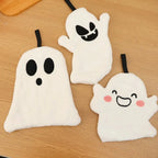 Hand Towel | Ghost-Shaped Soft Coral Fleece & Hanging Loop