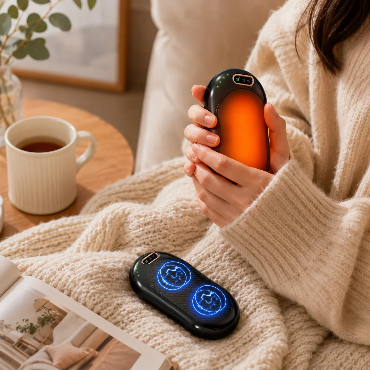 Hand Warmer | Magnetic Double-Sided & USB Rechargeable | Set of 2