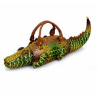 Handbag | 3D Alligator Design & Faux Leather