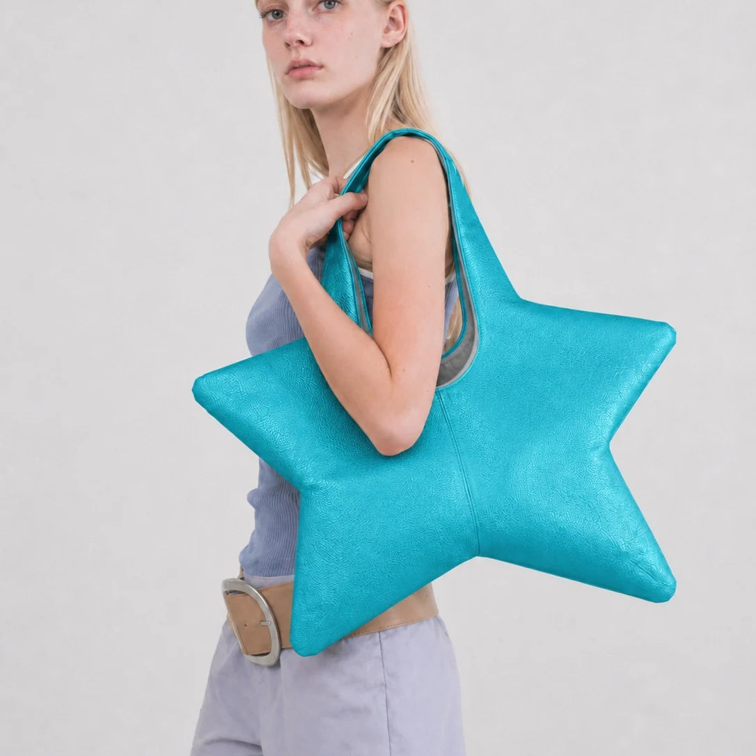Handbag | Star-Shaped Faux Leather & Spacious Interior