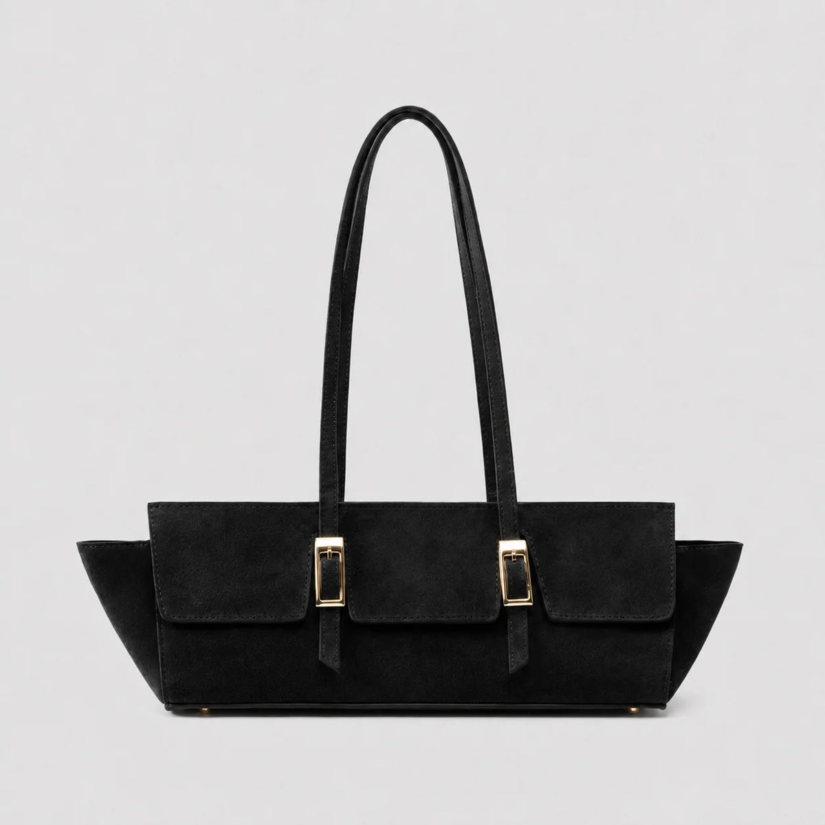 Handbag | Structured Faux Leather & Gold-Tone Hardware