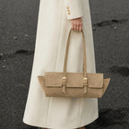 Handbag | Structured Faux Leather & Gold-Tone Hardware