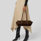 Handbag | Structured Faux Leather & Gold-Tone Hardware