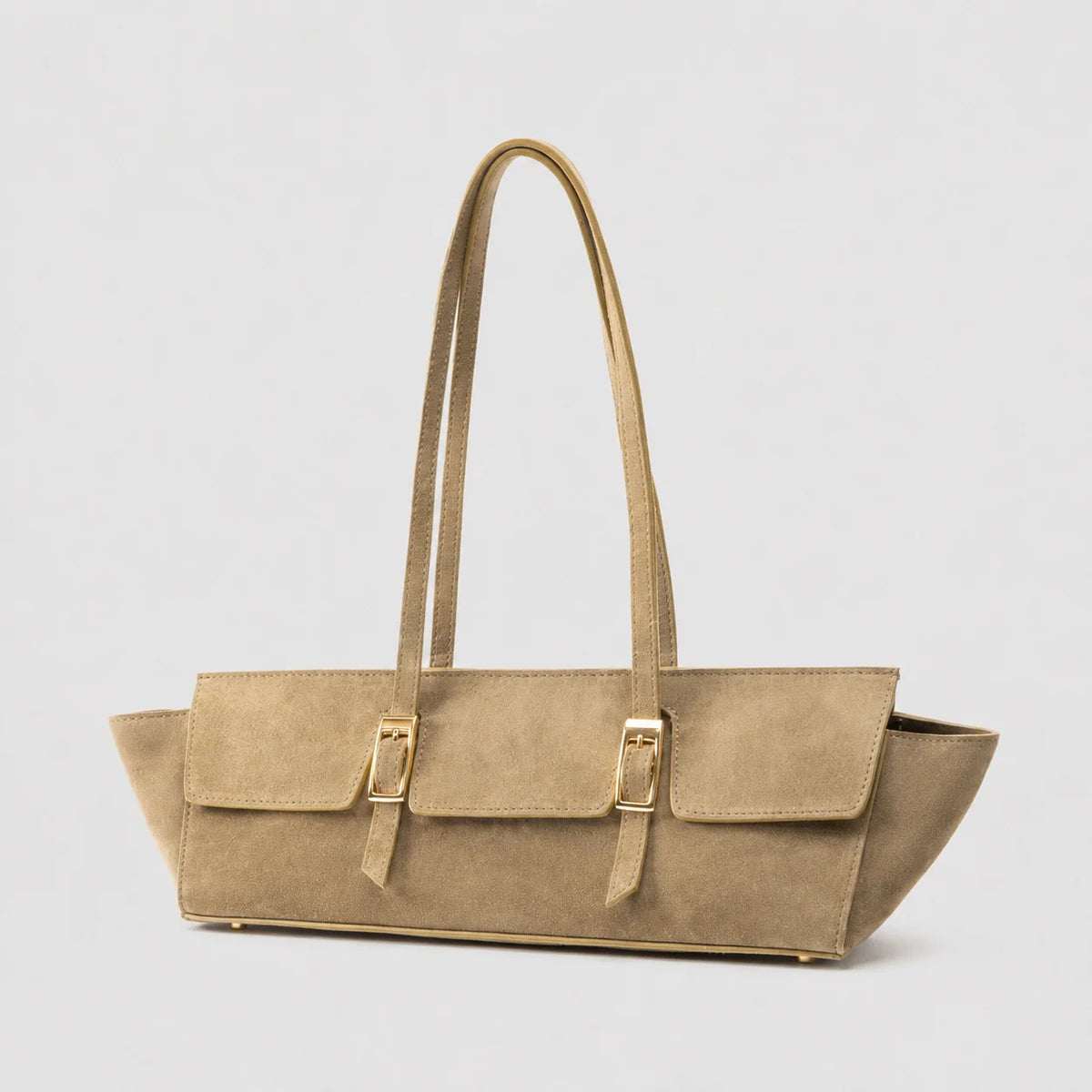 Handbag | Structured Faux Leather & Gold-Tone Hardware