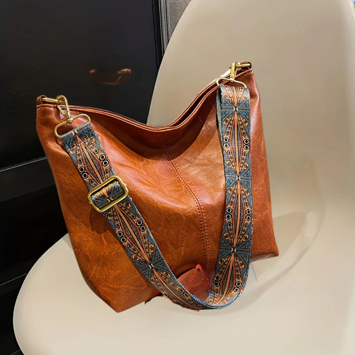 Handbag | Waterproof Leather & Vibrant Geometric Print