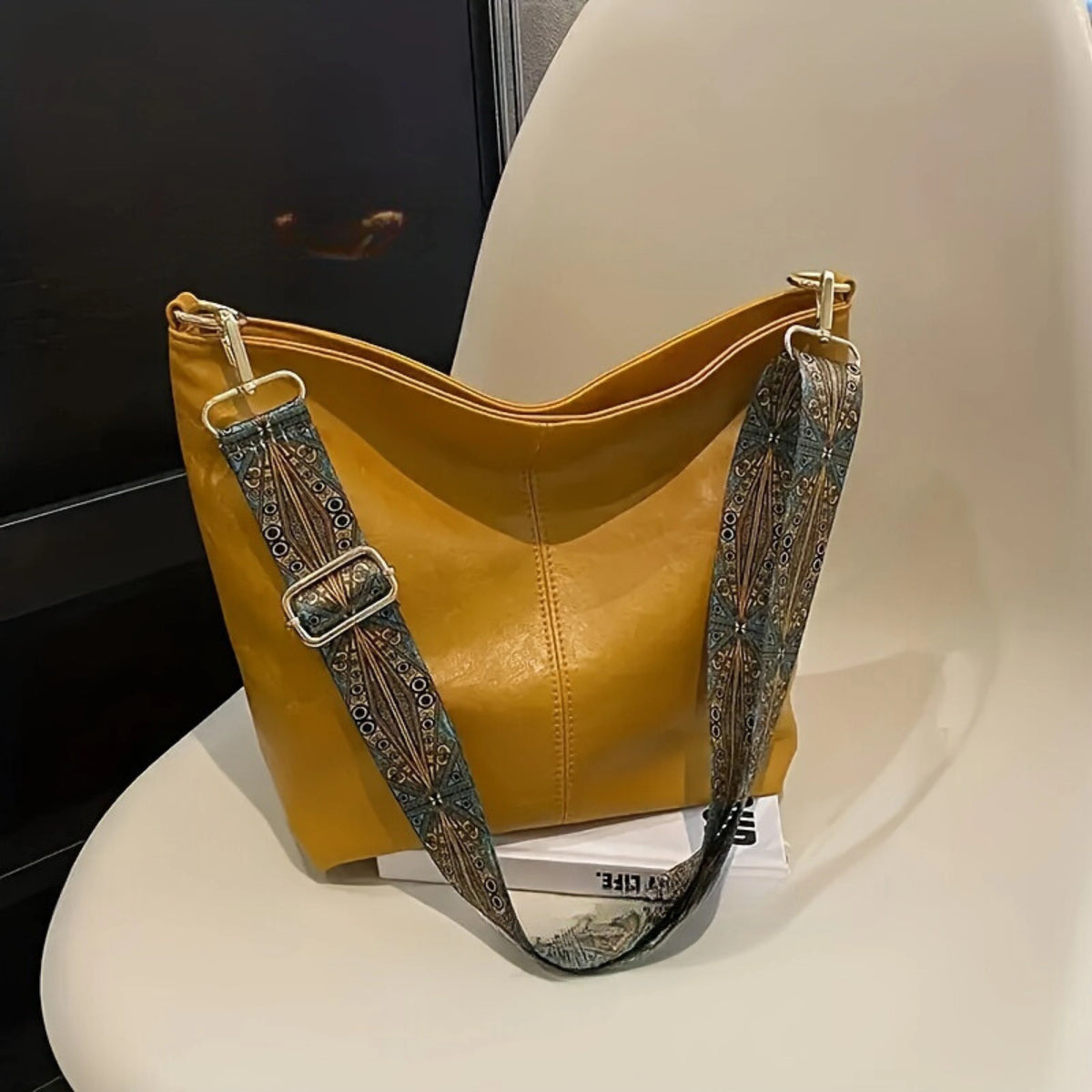 Handbag | Waterproof Leather & Vibrant Geometric Print