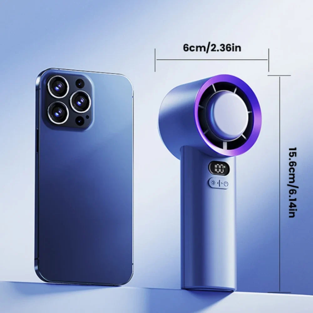 Handheld Fan | USB Rechargeable & Stepless 1-100 Speeds