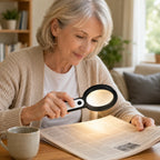 Handheld Magnifying Glass | 30x Magnification & Built-In LED | Foldable