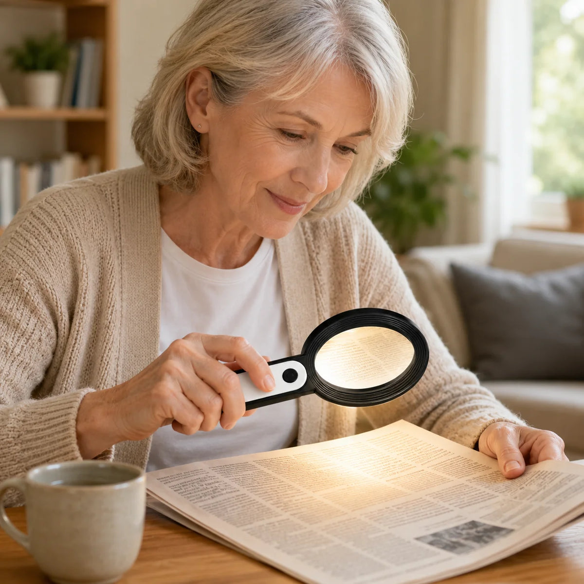 Handheld Magnifying Glass | 30x Magnification & Built-In LED | Foldable