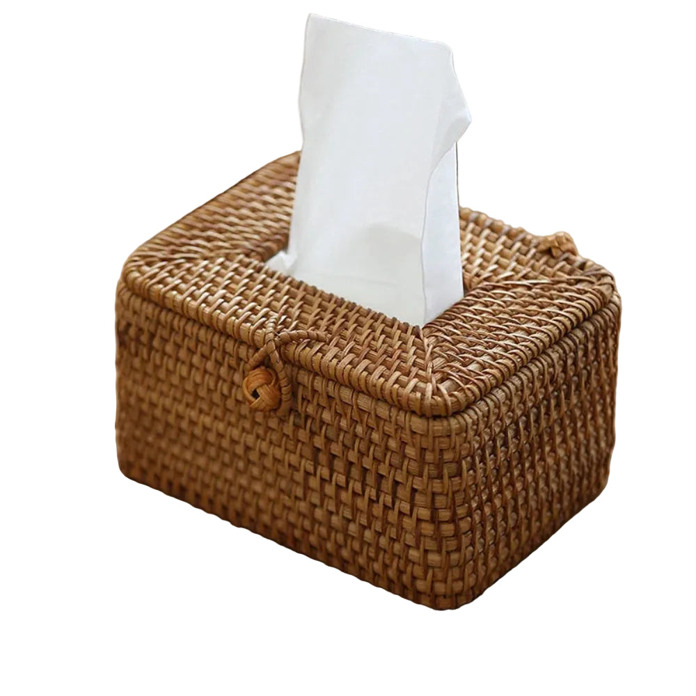 Handwoven Rattan Tissue Box