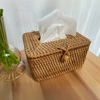 Handwoven Rattan Tissue Box