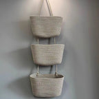 Hanging Basket Organizer | 3-Compartment Space-Saving | Door Hook Included