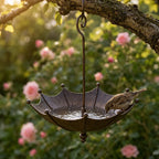 Hanging Bird Feeder & Bath | Rust-Resistant Iron