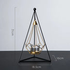 Hanging Candle Holder | Diamond-Faceted Metal