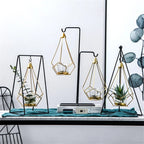 Hanging Candle Holder | Diamond-Faceted Metal