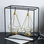 Hanging Candle Holder | Diamond-Faceted Metal