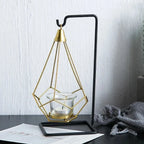 Hanging Candle Holder | Diamond-Faceted Metal