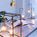 Hanging Candle Holder | Diamond-Faceted Metal