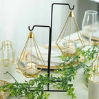 Hanging Candle Holder | Diamond-Faceted Metal