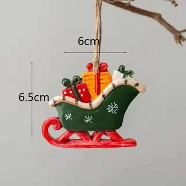 Hanging Christmas Stocking | Reindeer & Tree Motifs