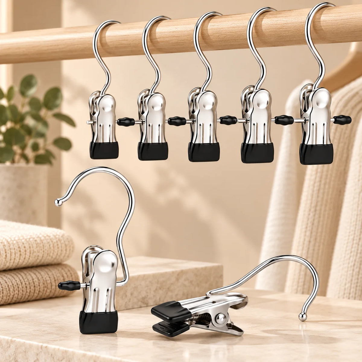 Hanging Clips | Anti-Slip Rubber Grip & Space-Saving | 10 Or 20 Pcs