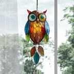 Hanging Decoration | Colorful Resin Leaves & Painted Metal Frame