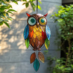 Hanging Decoration | Colorful Resin Leaves & Painted Metal Frame
