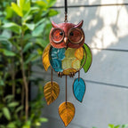 Hanging Decoration | Colorful Resin Leaves & Painted Metal Frame