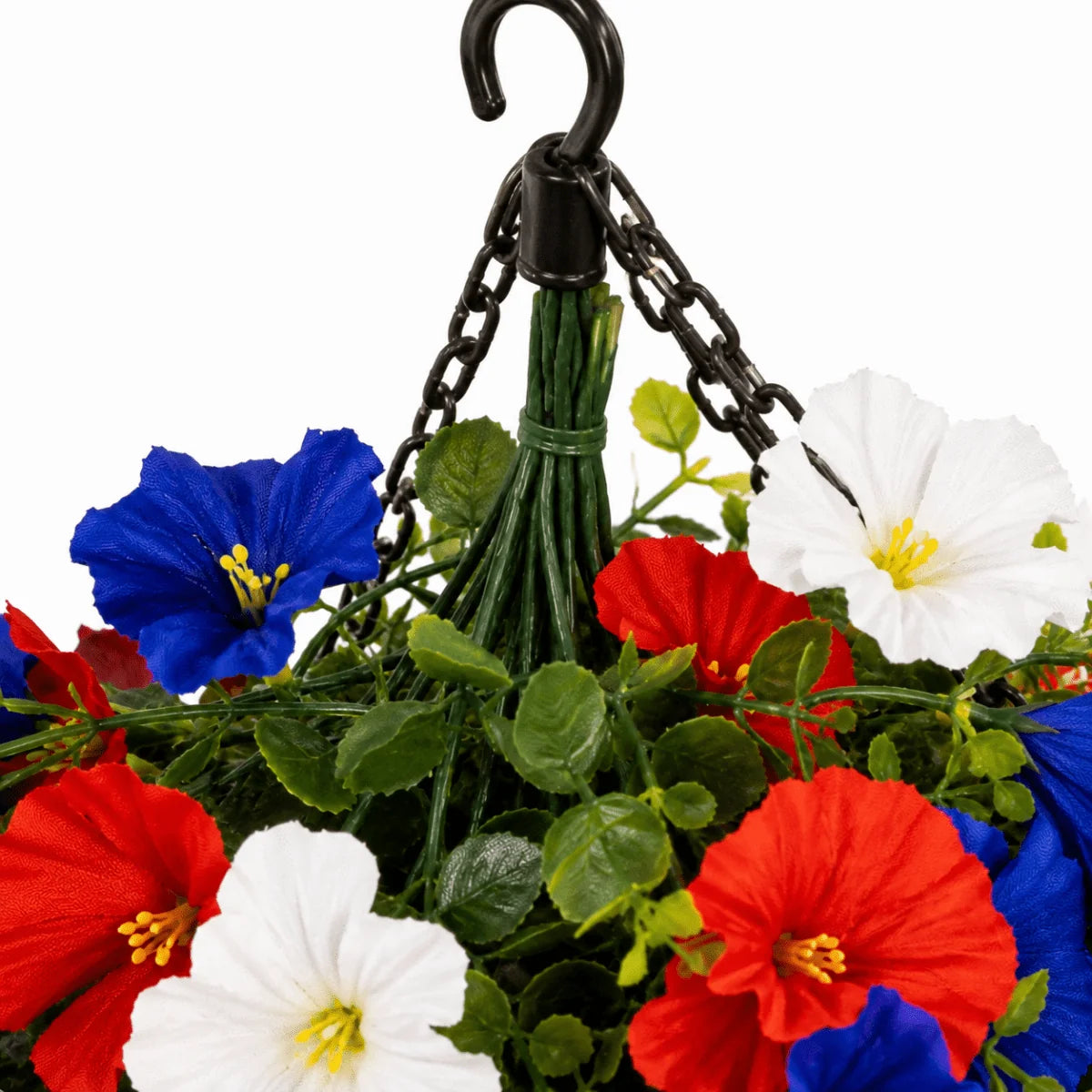 Hanging Flower Basket | Integrated LED Lighting & Silk Flowers