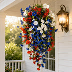 Hanging Flower Basket | Integrated LED Lighting & Silk Flowers
