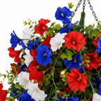 Hanging Flower Basket | Integrated LED Lighting & Silk Flowers