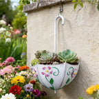 Hanging Flower Pot | Iron Umbrella Design | Wall-Mount