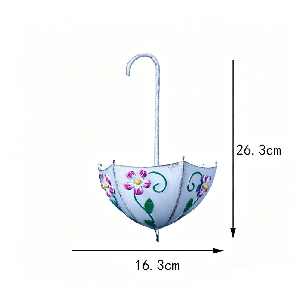 Hanging Flower Pot | Iron Umbrella Design | Wall-Mount