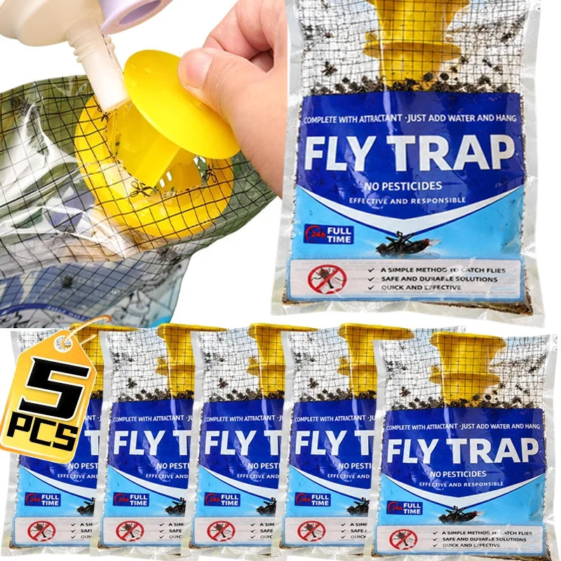 Hanging Fly Trap | Water-Soluble Bait & Disposable