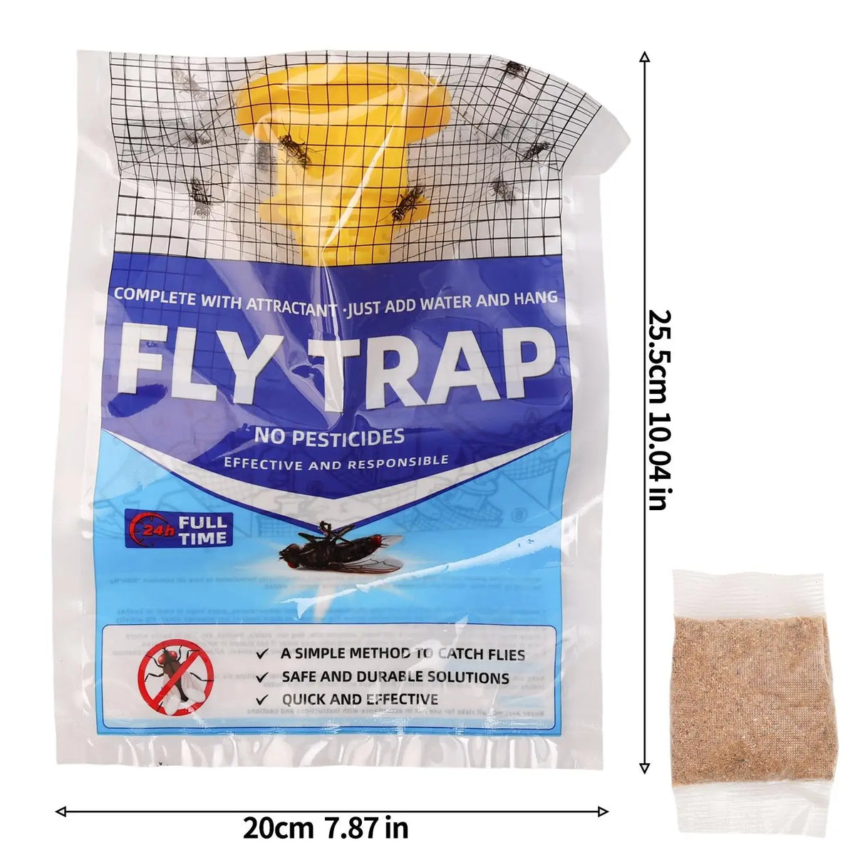 Hanging Fly Trap | Water-Soluble Bait & Disposable