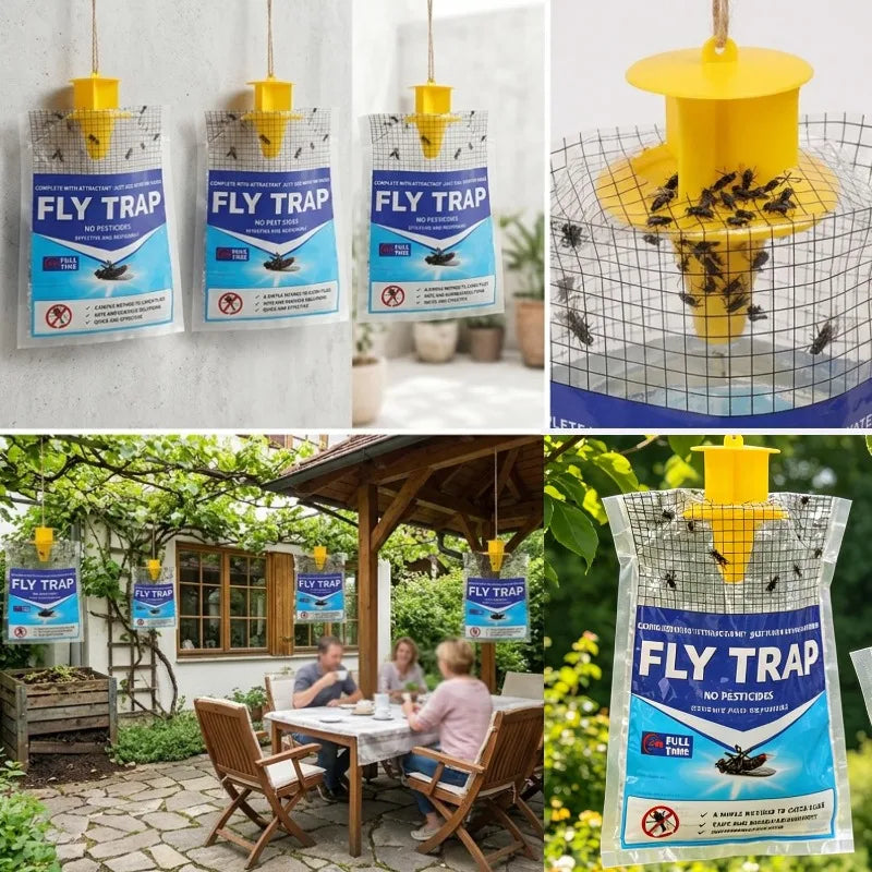Hanging Fly Trap | Water-Soluble Bait & Disposable