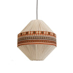 Hanging Lamp | Boho Fringe Tassels & Geometric Pattern | Adjustable Height