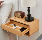 Hanging Nightstands | Live-Edge Acacia Wood & Floating Design | Set of 2