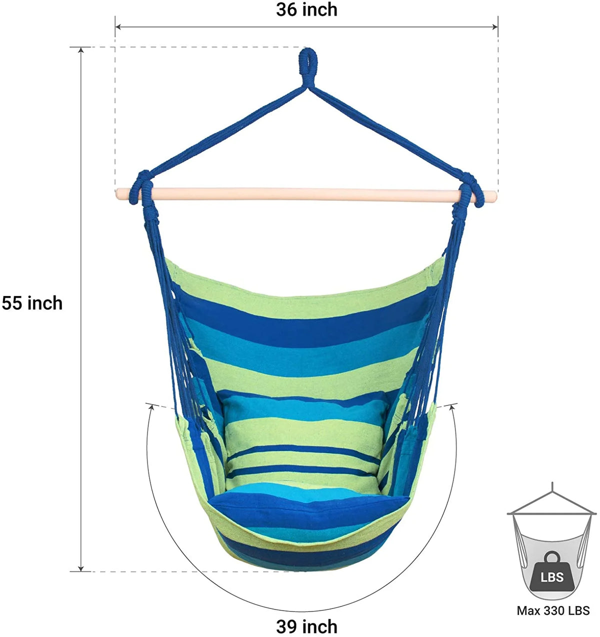 Hanging Rope Swing Chair | Premium Cotton & Macramé | 150 kg Capacity