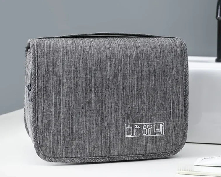 Hanging Toiletry Bag | Waterproof Oxford Fabric & Built-In Hook | With 30ml Refillable Pouches