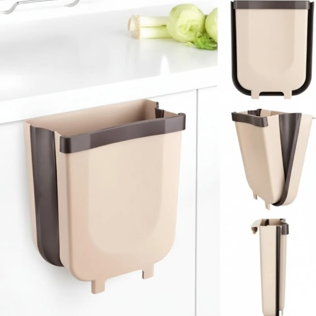 Hanging Trash Can | Foldable Hook-Mount & One-Hand Lid