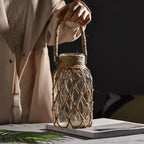 Hanging Vase | Glass & Sturdy Hemp Cord | Hanging & Table