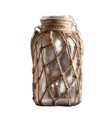 Hanging Vase | Glass & Sturdy Hemp Cord | Hanging & Table