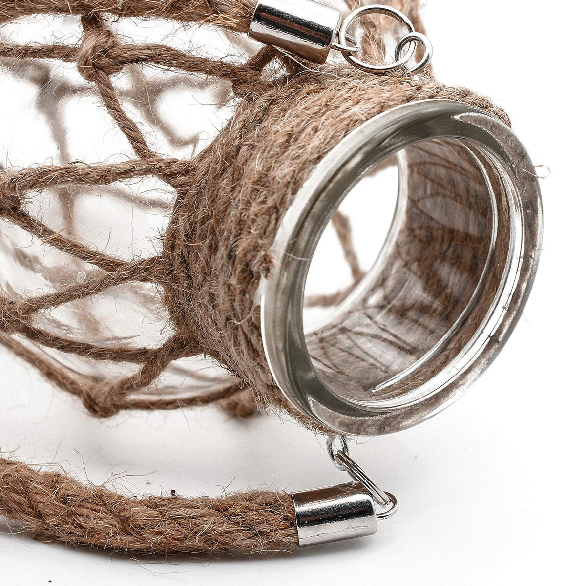 Hanging Vase | Glass & Sturdy Hemp Cord | Hanging & Table