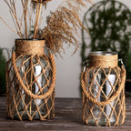 Hanging Vase | Glass & Sturdy Hemp Cord | Hanging & Table